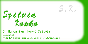 szilvia kopko business card